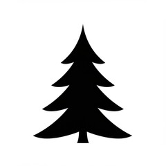 Black Silhouette Of A Christmas Tree