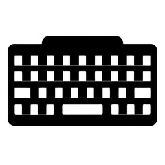 Simple Black and White Keyboard Icon Design for Digital Representation and Illustration