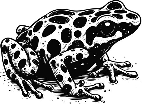 black and white spotted frog clip art preview