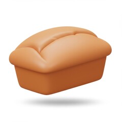 3D Render of a Light Brown Loaf of Bread