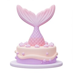 Pastel Pink and Purple Mermaid Tail Cake
