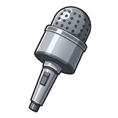 Silver Retro Microphone Illustration