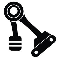 truck driver element isolated parking brake lever  on white background