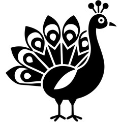 creative details beautiful pecock icon  Vector Illustration