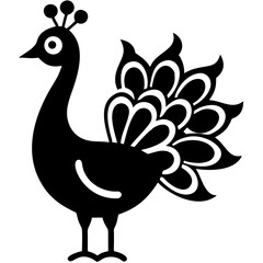 creative details beautiful pecock icon  Vector Illustration