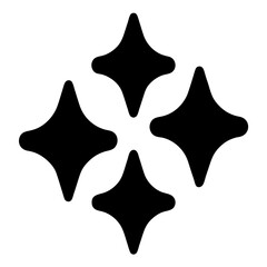 Stylized Four Pointed Star in Geometric Design Arrangement on White Background