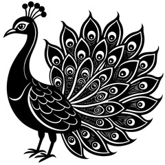 creative details beautiful pecock icon  Vector Illustration