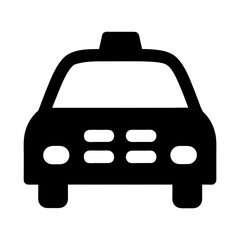 Silhouette of a Taxi Cab Vehicle Depicting Transportation and Urban Travel