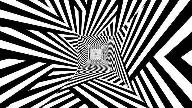 Abstract tunnel forward movement angular pattern 16 seconds seamless looping surface background animation screensaver visualizer hd video