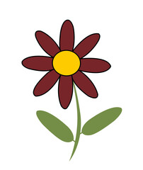 Naklejka premium Flower clip art design on plain white transparent isolated background for card, shirt, hoodie, sweatshirt, apparel, card, tag, mug, icon, poster or badge