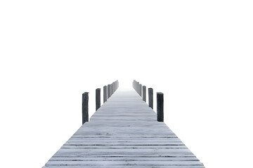 Obraz premium A pier going into a white void. Space for text.