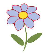 Flower clip art design on plain white transparent isolated background for card, shirt, hoodie, sweatshirt, apparel, card, tag, mug, icon, poster or badge