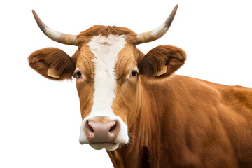 Brown and white cow portrait with abstract black border frame, cow, portrait, animal, farm, livestock, cattle, brown, white, horns, ear tag, agriculture, rural, countryside, mammal, nature, domestic