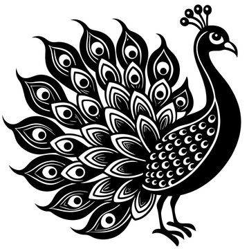 creative details beautiful pecock icon  Vector Illustration