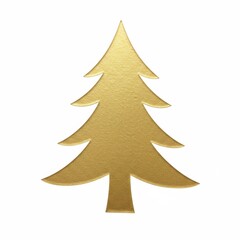 Fototapeta premium Gold Glitter Christmas Tree on White Background