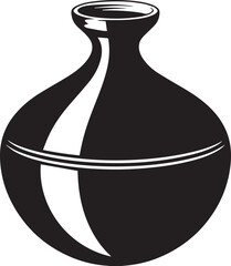 Lota Pot in Silhouette Vector | Traditional Black Vector Art Illustration