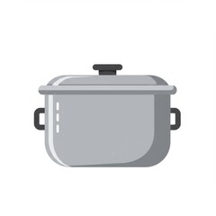 Grey Metal Cooking Pot with Lid and Handles