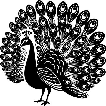 creative details beautiful pecock icon  Vector Illustration