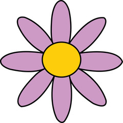 Flower clip art design on plain white transparent isolated background for card, shirt, hoodie, sweatshirt, apparel, card, tag, mug, icon, poster or badge