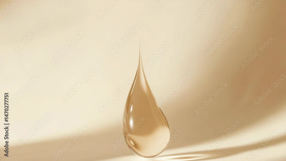 Poster a single droplet of liquid sits on the surface of a table