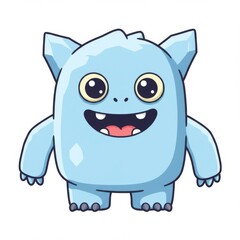 Fototapeta premium Cute Blue Pixel Art Monster Illustration