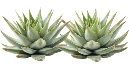 Two Echeveria Succulent Plants with PNG Transparent Background for Design