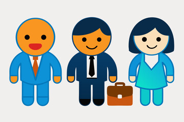 set of cartoon people