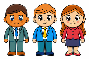 set of cartoon people