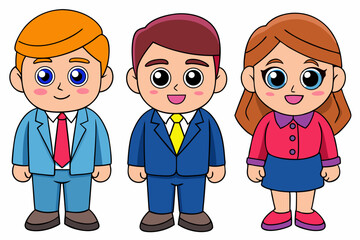 set of cartoon people