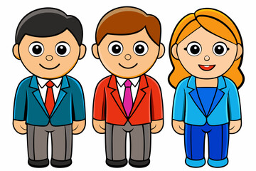 set of cartoon people