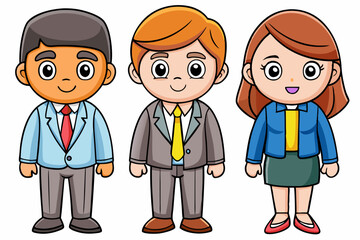 set of cartoon people