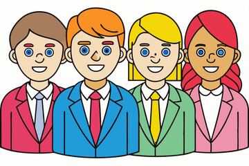 set of cartoon people