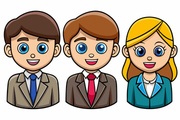 set of cartoon people