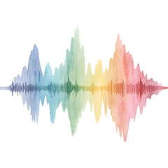 Fototapeta premium Watercolor sound wave equalizer element, isolated on transparent background 