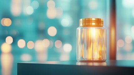 Gold trophy on display in an elegant glass case, symbolizing a moment of great accomplishment.