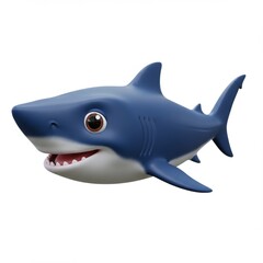 Fototapeta premium Playful Blue Cartoon Shark Illustration