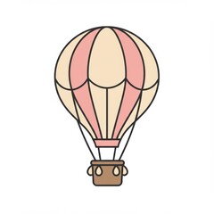 Obraz premium Pastel Pink and Beige Hot Air Balloon Illustration
