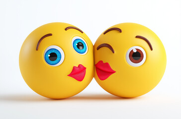 Cute and happy kissing emoji clipart, in a yellow color on a white background, egg, smiley, smile, face, happy, yellow, 