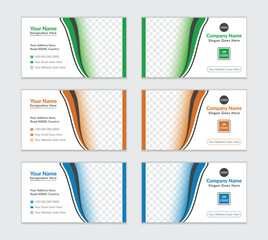 Creative Corporate Business Card Design Of 3 Color Variation Template