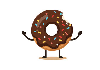 cheerful donut character celebrates National Donut Day! This cute illustrated donut with sprinkles and arms is perfect for sweet promotions and joyful designs Bright playful 