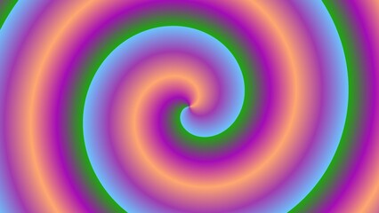 A hypnotic spiral of vibrant, pastel hues