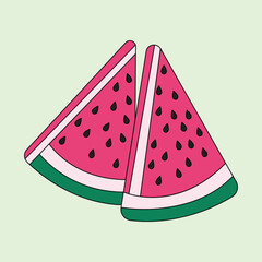Watermelon Clipart Summer Fruit Illustrations Cute Tropical Designs Sublimation Stickers