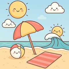 summer beach scene
