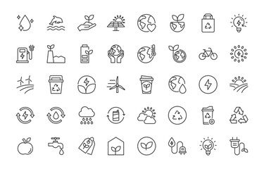 Sustainability  ecofriendly icon set