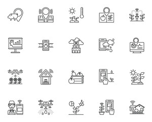 Smart farming system icons showcase technology
