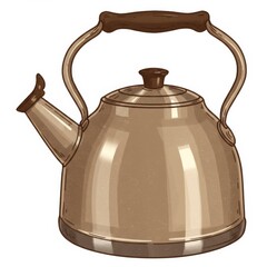 Brown Metal Kettle Illustration