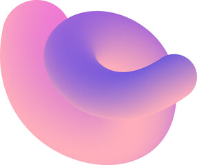 3D abstract gradient shape. Colored fluid wavy line. Bright blended holographic stroke. Swirl modern doodle stroke. Trendy vibrant element for creative poster