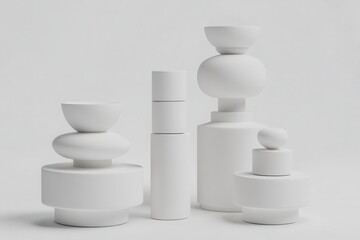 Minimalist white ceramic display