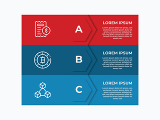 Collection of vector circle chart infographic templates for presentations, advertising, layouts, annual reports. 3 options, steps, parts.