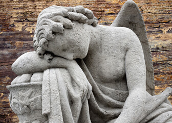 Beautiful angel with big wings. Guardian Angel. Angel savior	
